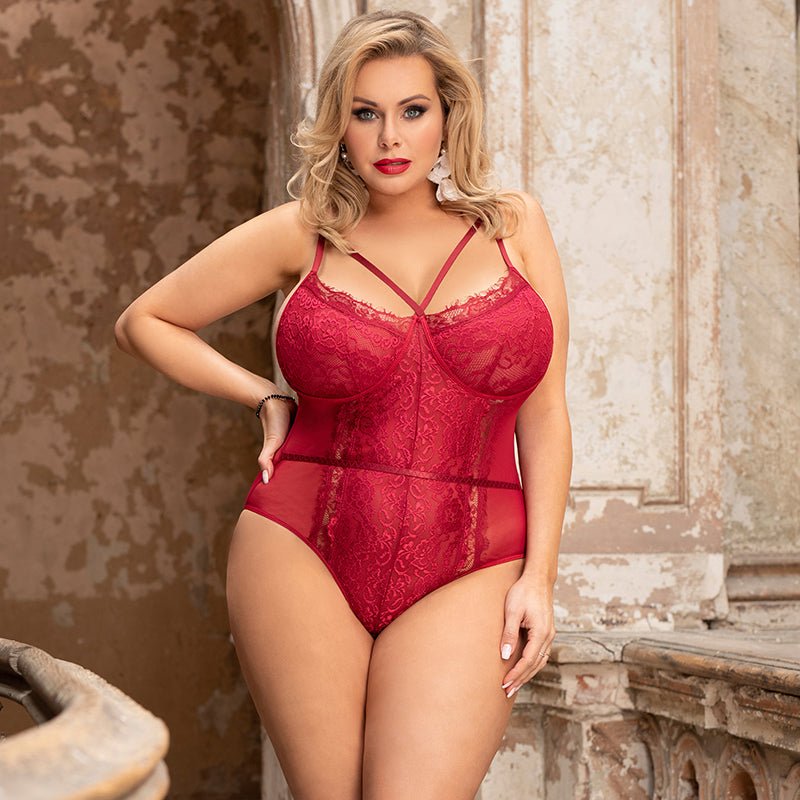 Lace Bodysuit Without Underwire - Luscious Goddess