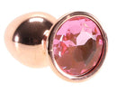 Small Aluminium Plug with Pink Gem in Rose Gold - Luscious Goddess